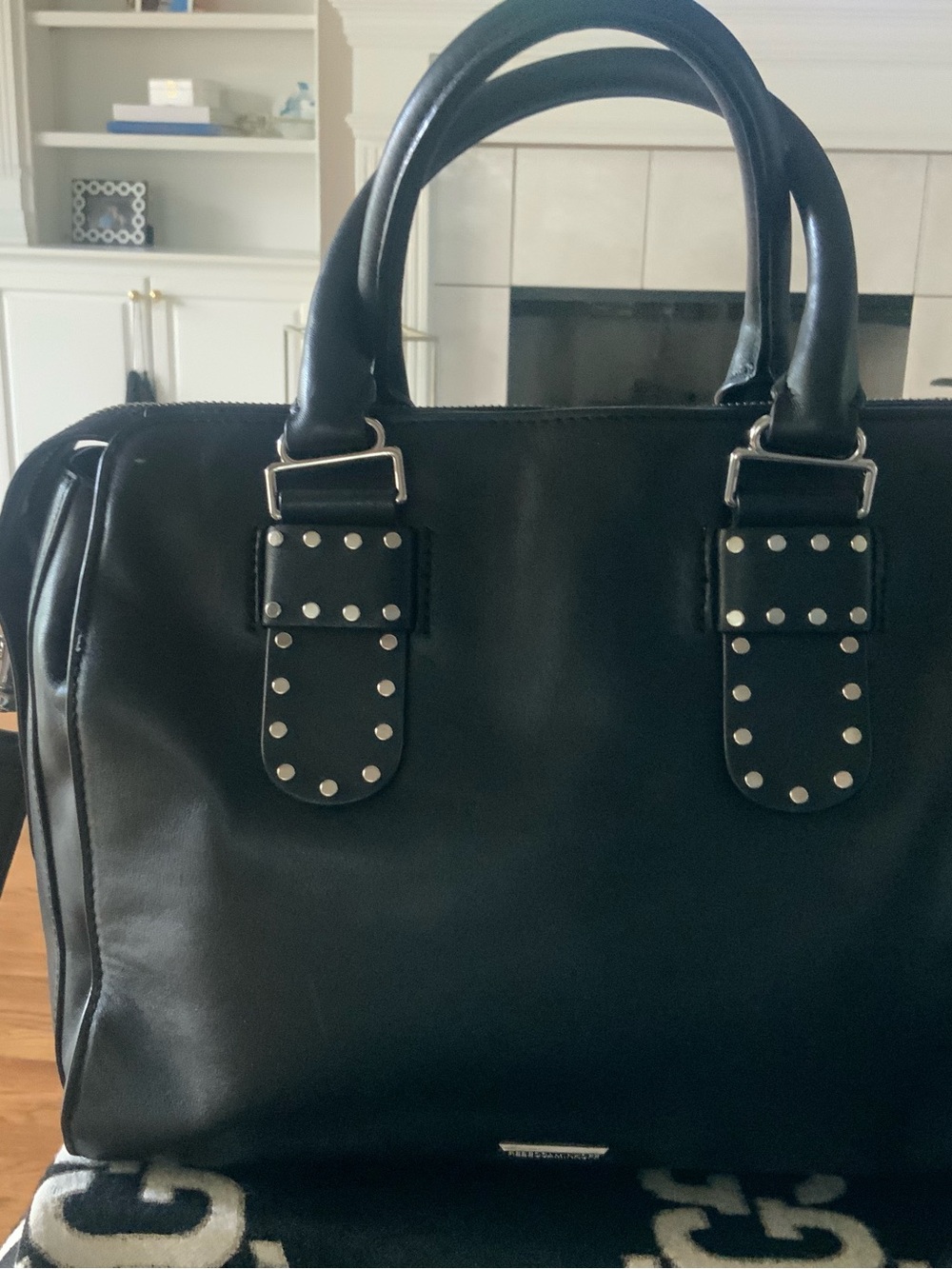 Rebecca Minkoff Black Studded Leather Satchel - Picture 2 of 7